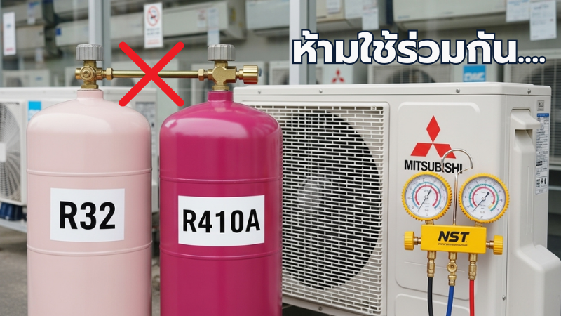 R32 และ R410A ห้ามใช้ผสมกัน